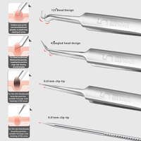 Kit d'outils de soins de la peau d'extracteur de comédon de défaut d'acné de bouton de dissolvant professionnel de points noirs