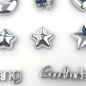 Diy Jewelry Accessories Electroplated Heart Shape <b>Silver</b> Grey Buttons For Hair <b>Clips</b> Headwear Materials Wholesale - Product Image 3