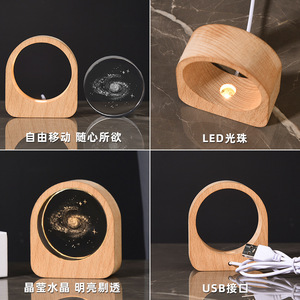Globo Terrestre 3D Inciso in Cristallo Luminescente con Base in Legno Stampata UV, Luce Notturna Eco-friendly per Natale - Product Image 4