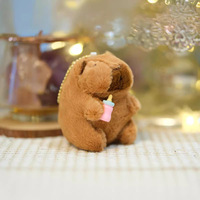 Peluche cochon d'Inde Capibara de 10 cm/4 pouces avec sucette, porte-clés, pendentif de sac à dos, poupée pour machine à griffes, cadeau d'anniversaire