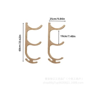 Modern minimalist wooden <b>storage</b> rack for home use, suitable for yoga mats, solid wood <b>wall</b>-mounted foam rollers. - Product Image 4