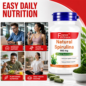 Suplementos de Espirulina Natural con Fórmula Personalizada de 900 mg para Adultos, Apoya la Salud del Sistema Inmunitario, Cápsulas de Espirulina Natural - Product Image 3