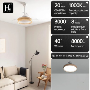 พัดลมไม้ติดเพดาน ไฟ LED แสงวอร์มไวท์ 3500K Ra80 สไตล์เรโทร ติดตั้งบนพื้นผิว 220V ขนาดใหญ่ พร้อมรีโมทคอนโทรล รับประกัน 3 ปี IP33 สำหรับห้องนั่งเล่น - Product Image 2