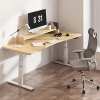 Station de travail intelligente ergonomique Table de bureau électrique simple et double moteur à hauteur réglable avec dessus de table blanc