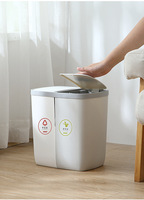 Hot New Grande Capacité Bicolore Gestion Des Déchets En Plastique Cuisine Poubelle Humide/Sec Classification Poubelle Utilisation Commerciale