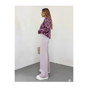 Pantalones de Punto de Pierna Ancha para Mujer, Cintura Elástica, Talla Estándar SML, Cómodos para el Invierno - Product Image 3
