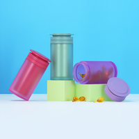 Bouteilles en plastique de 100 ml pour compléments alimentaires, bouteilles d'emballage pour capsules et comprimés en PS de qualité alimentaire, semi-transparentes et polies