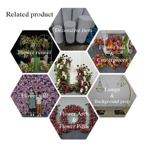 Columna de Flores Artificiales Realistas de Seda en Borgoña y Verde para Decoración de Bodas, Fondo para Fotomatón, Pilar Floral para Decoración de Banquetes - Product Image 5