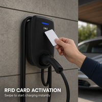 Borne de recharge murale pour véhicules électriques 7 kW Type 2 avec carte RFID, Plug and Play, 32A monophasé, station de recharge domestique pour véhicules électriques européens