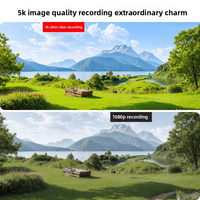 Caméra corporelle K28 5K avec microphone, 5K/15FPS, 4K/60FPS, 270° °   Objectif rotatif avec stabilisation EIS, support de microphone externe, clip/sangle
