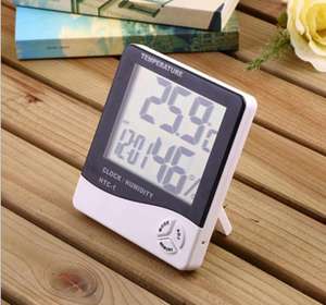 Termômetro digital de lcd automático, venda quente, higrômetro e relógio - Product Image 2