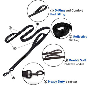 Hanyang-correa reflectante de nailon para perros, <span class=keywords><strong>Collar</strong></span> personalizado con dos asas dobles, productos para mascotas - Product Image 2