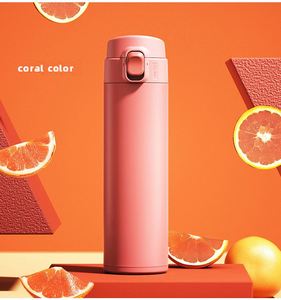 500ml Stainless Steel Insulated Double Wall Thermos Water <b>Bottle</b> Flask <b>Coffee</b> Cup With Button Press for Gift - Product Image 5