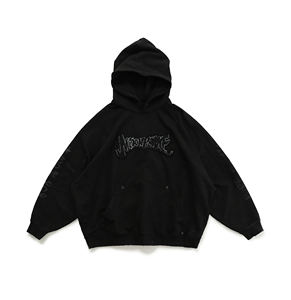 Sudadera con Capucha y Pantalones Deportivos de Invierno, Estilo Rhinestoney2K, Ropa Urbana Vintage, Lavado Ácido, Logotipo Bordado Desgastado, Personalizado con Relieve, 100% Algodón - Product Image 2