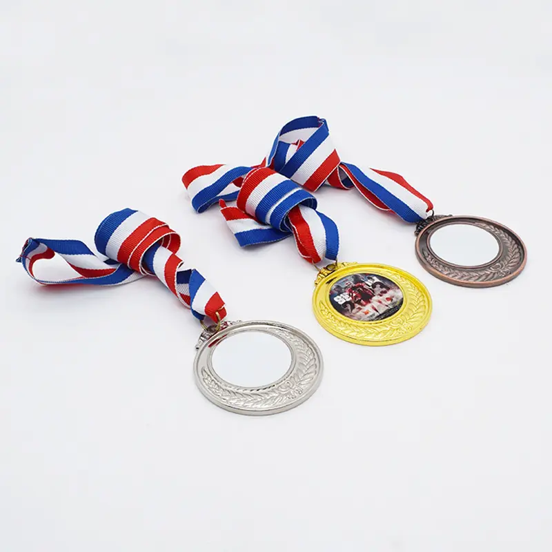 Medalhas em branco subolmação, jogos de corrida para maratona, prata, bronze, dourado