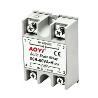 Relais statique AOYI SSR-60VA-H 60A 90-480VAC VR 1MΩ/2W Régulateur de tension à angle de phase SSR pour le contrôle de puissance des chauffages industriels