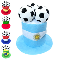 Chapeau de supporter de l'équipe nationale de football en gros avec ballons de football, chapeau de supporter avec drapeau national, fête du stade de la Coupe du monde des sports, carnaval
