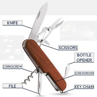 Hochwertiges multifunktion ales kleines Messer Klappmesser mit Schere Holz messer Schlüssel ring für Camping im Freien