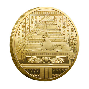 Moneda Conmemorativa de Metal Plateado con Temática del Antiguo <span class=keywords><strong>Egipto</strong></span>, Dos Colores, Dorado y Plateado, Diseño de Anubis, Elemento de Pesaje en Forma de Corazón - Product Image 3