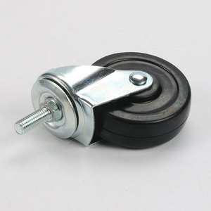 Furniture Caster Solid Rubber Wheel 40 50 65 75 100mm Rigid With Brake Lightweight Durable Black For Furniture - Product Image 1