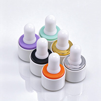 Nouveau type de bouchon compte-gouttes en plastique de 18 mm, couleur personnalisée, avec pipette en verre et tête de bulbe blanche pour flacon compte-gouttes cosmétique