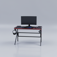 Bureau d'ordinateur Yuantu de haute qualité et durable, avec structure en K, pour la maison, le bureau et les jeux électroniques, noir, design cool