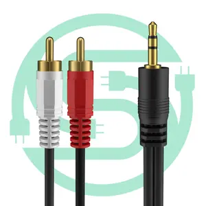Fabriekservaring 1M 5M 10M Vergulde 2rca Tot 3.5Mm Mannelijke Naar Mannelijke Audio Stereo Kabel 3.5Mm Tot 2 Rca Kabel