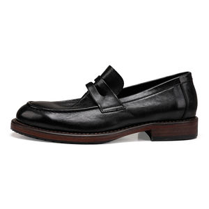 Nuevos hombres lavados Retro estilo británico moda tendencia Slip on <span class=keywords><strong>mocasines</strong></span> hechos a mano cabeza cuero genuino capa superior zapatos de cuero de vaca - Product Image 2