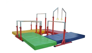 Enfants gymnastique barres horizontale inégale barres parallèles anneaux volants intérieur réglable 4-multi station multi gym équipement - Product Image 2