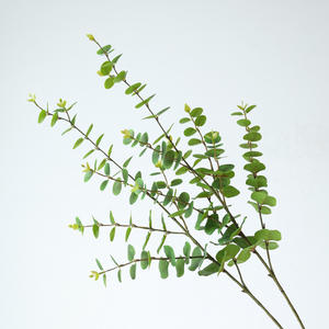 Plante verte artificielle de simulation, impression 3D, aspect film, arrangement floral d'eucalyptus, en caoutchouc souple PVC, hauteur 97 cm - Product Image 2