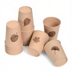 Vaso Desechable Ecológico <span class=keywords><strong>de</strong></span> Papel Kraft <span class=keywords><strong>de</strong></span> Pared Simple Impreso con Logotipo Personalizado para Cafeterías - Product Image 5