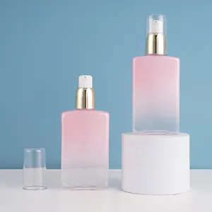 90ml PET Loção Bomba Garrafa Plástico Pet Rosa Garrafa Embalagem Cosmética Bomba De Plástico Garrafa De Cuidados Com A Pele