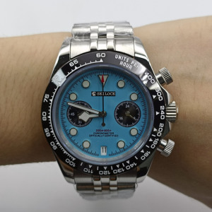 Reloj de Pulsera para Hombre SEILOCE de Acero Inoxidable con Movimiento Japonés VK64, Cronógrafo de Cuarzo, Diseño Personalizado - Product Image 6