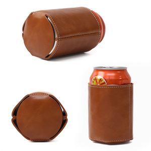 Funda y Soporte Aislante para Latas de Cuero PU, Impermeable y Duradero para Latas de Cerveza, Refrescos y Bebidas - Ideal para Barbacoas, Picnics y Fiestas - Product Image 2
