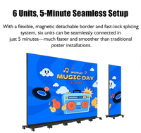 Afficheur LED d'intérieur TOPvision P2.5 P2 P1.86 P1.5, signalisation numérique sur pied mobile pour magasin de détail, entreprise en libre-service, texte SDK
