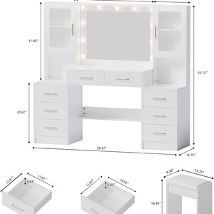 Meilleure vente 2025, <span class=keywords><strong>coiffeuse</strong></span> minimaliste, meuble multifonctionnel tout-en-un, <span class=keywords><strong>coiffeuse</strong></span> de chambre à coucher - Product Image 5
