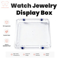 Boîte de présentation de bijoux 300x300x50mm, haute transparence, avec fermoir de sécurité, idéale pour collection de bijoux