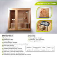Taille personnalisée 2 personnes bain fermé intérieur sauna maison bois infrarouge hammam avec 6kw puissance et ordinateur panneau de commande