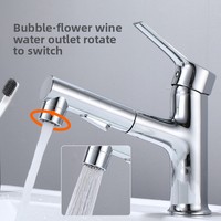 Robinetterie pour salle de bain : Robinet extractible eau chaude et froide, robinet de lavabo multi-usages, ensemble de robinetterie pour salle de bain