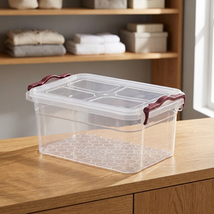 CATEEM MRD014 Conteneur de rangement en plastique rectangulaire verrouillable, écologique, classique, à roulettes, multifonctionnel, pour la préservation de la fraîcheur, 7,5 L - Product Image 2