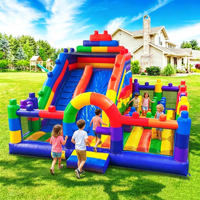 Château gonflable commercial combiné avec toboggan, mur d'escalade et zone de saut pour événements pour enfants et divertissements familiaux, norme CE