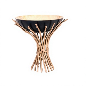 Cuenco decorativo de hierro hecho a mano con soporte de aluminio, cuenco redondo de calidad premium para chocolates, al por mayor. - Product Image 1