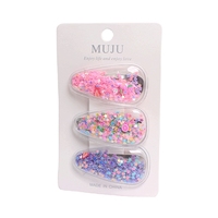 Joli Ensemble de 3 Barrette Cheveux pour Enfants à Paillettes et Pince BB à Sable Mouvant avec Brillant, en Matériau PC pour Franges Latérales Douces et Filles
