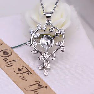 Componente de Joyería de Plata S925 con Colgante de Hoja Estilo Coreano para Collares de Perlas Europeas y Americanas, Accesorios para Manualidades - Product Image 1