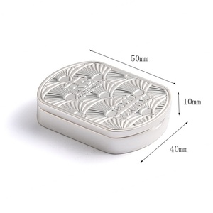 Hot Sell Fashion Silver Debossed Flip Top Metal Solid <b>Perfume</b> Box <b>Container</b> - Product Image 6