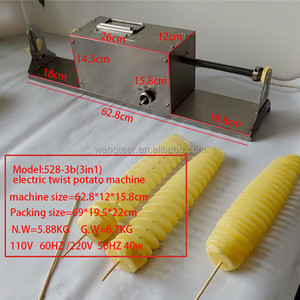 Thương Mại 110V 220V Điện 3-Trong-1 Nhà Sử Dụng Điện Khoai Tây <span class=keywords><strong>Chip</strong></span> <span class=keywords><strong>Twister</strong></span> Tornado Slicer Cắt Cắt Xoắn Ốc Khoai Tây Máy - Product Image 4
