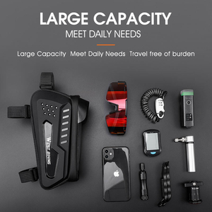 Sac de cadre de vélo WEST BIKING grande capacité, stable, étanche, pour tube supérieur avant, avec support de téléphone tactile pour vélo et moto - Product Image 2