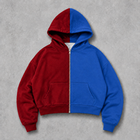 Fournisseur de vêtements streetwear Y2K pour hommes : Sweat à capuche demi-zip personnalisé avec imprimé floral contrastant