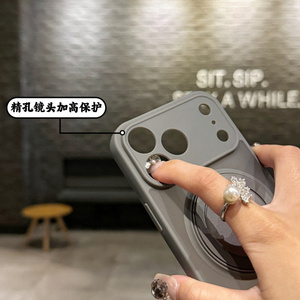 Coque de téléphone givrée mate avec anneau magnétique et support pour iPhone 17 16 15 14 Pro Max, support intégré, coque arrière antichoc en PC et TPU - Product Image 6