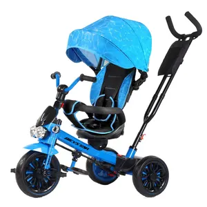 2021 Yimei new girl 4in 1 with musical wholesale price foldable baby tricycle trike stroller bike with canopy for one year baby